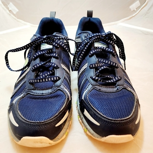 Skecher's Women's 10 Trail Running Shoes Sneakers Navy Grey Athletic Athleisure - Picture 3 of 11